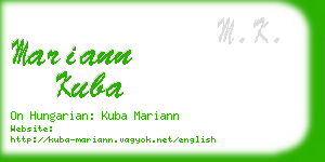 mariann kuba business card